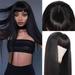 CELNNCOE Wigs Long Straight Wig With Bangs Hair Black Wig For Women Synthetic Natural Wig Daily Wear Party And Cosplay Premium Soft Wig Black