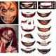 Deagia 2024 New Clearance New Halloween Prank Makeup Temporary 12Pcs Halloween Clown Horror Mouth Stickers Removable and Realistic Temporary Kit Halloween Makeup Props (12Pcsï¼‰ Home Supplies