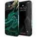 BURGA Phone Case Compatible with iPhone 11 - Hybrid 2-Layer Hard Shell + Silicone Protective Case -Emerald Green Jade Stone High Luxury Gold Glitter Marble - Scratch-Resistant Shockproof Cover