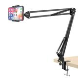 Klsniur Cell Phone Holder Universal Phone Stand Clip Lazy Bracket Flexible Articulating Arm Phone Mount Compatible with iPhone 12 11 Pro Xs Max XR X 8 7 6 6s Plus Samsung S10 S9 S8 S7 S6