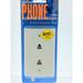Leviton Duplex Phone Jack Wallplate 6-Wire White C2676-W