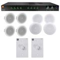 JBL CSMA240 Commercial Amplifier + 8 + 4 Ceiling Speakers+White Wall Controls