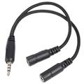 2 In 1 3.5mm Headset Splitter 3.5mm Female to 2 Dual 3.5mm Male Headphone Mic Audio Y Splitter Cable with Separate Microphone and Headphone Connector for PC Gaming Headset