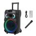 Mairbeon 12 Wireless Portable PA System Bluetooth-Compatible 5.0 Karaoke Speaker Battery Powered Outdoor Sound Stereo Speaker with Microphone with Handle Rod Wheels DJ Light for Adults and Kids