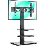 NLIBOOMLife Tall Swivel Floor TV Stand with 3 Shelves TV Stand Mount for Most 32 37 47 50 55 60 65 70 inch Plasma LCD LED OLED Screen or Curved TVs Tall Narrow Stand with Height Adjusta