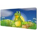 OWNTA a Frog Looking at the Bright Star Pattern Rectangular Extended Desk Pad with Non-Slip Rubber Bottom Suitable for Home Office Desktop Mat Gaming Pad Gaming Mouse Pad