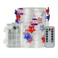 Red White And Blue And Flag Hats Lights Remote Control String Plug In Indoor Outdoor String Lights Ideal For Any Patriotic Decorations & Independence Day Decor