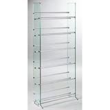 NLIBOOMLife Glass Multimedia CD/DVD Rack Clear/Silver