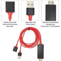 Smartphone to HDMI Projector Cable 1080P HD HDMI Mirroring Cable Phone to TV HDTV Adapter Cable to Connect Phone to TV for iPhone/ iPad/ Android(Red)