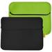 Slim Neoprene Laptop Sleeve & Tablet Bag Premium 10.6 Inch Reversible Water Resistant Shockproof Sleeve Case Bag Pouch with Accessory Pocket for Tablets Netbook eBook - Black/Leaf Green