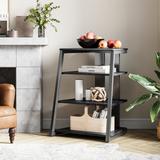 17 Stories 4-Tier Media Stand Audio Rack w/ Height Adjustable Shelves Wood/Manufactured Wood in Gray | 30.7086 H x 24.0157 W x 22.244 D in | Wayfair