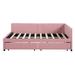 Latitude Run® Daybed w/ Drawers Upholstered/Linen in Pink | 27.6 H x 57.9 W x 78.9 D in | Wayfair 7CD181E12421468F9BD42E1677E027CE