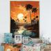 Bay Isle Home™ Tangerine Twilight Tropical Tranquility Sunset II Canvas, Cotton in Black/Orange | 20 H x 12 W x 1 D in | Wayfair