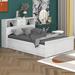 Latitude Run® Clearman Full Size Wood Pltaform Bed w/ win Size Trundle Wood in White | 37 H x 57.6 W x 88 D in | Wayfair