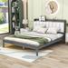 Winston Porter Rhyleigh Platform Storage Bed Wood & /Upholstered/Linen in Gray/White | 39 H x 62 W x 85 D in | Wayfair