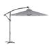 Arlmont & Co. Shunichi Commercial 10 FT Solar LED Light Cantilever Umbrella w/ Crank & Tilt Metal in Gray | 98 H x 133.5 W x 117.25 D in | Wayfair