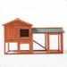 Tucker Murphy Pet™ Dellen Wooden Rabbit Hutch Bunny Cage w/ Ramp (common for Rabbit Hutches) in Red/Orange | 33.8" H x 54.6" W x 17.4" D | Wayfair