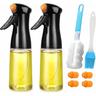 Spray Huile Cuisine 200 ml, 2pcs Vaporisateur d'huile et de Vinaigre avec Brosse, Vaporisateur