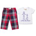 I'm The Little Brother Pyjamas Children Tartan Trouser Bottoms Pyjama Set Little Brother