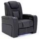 More4Homes Broadway Cinema Electric Recliner Chair Usb Charging Led Base (black W White Stitching)