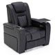 More4Homes Broadway Cinema Electric Recliner Chair Usb Charging Led Base With Tray (black W White Stitching)