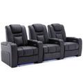 More4Homes Broadway 3 Seater Electric Recliner Cinema Sofa Usb Charging Led Base (black)