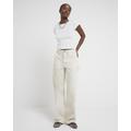 River Island Womens Beige High Waisted Relaxed Straight Jeans