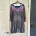 Lilly Pulitzer Dresses | Lilly Pulitzer Island Medallion Stripe Navy Quarter Sleeve Dress | Color: Blue/Pink | Size: Xl