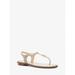 Michael Kors Shoes | Michael Michael Kors Mallory Glitter Chain-Mesh T-Strap Sandal 7 Pale Gold New | Color: Gold | Size: 7