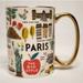 Anthropologie Dining | Anthro Rifle Paper Co. Bon Voyage White Multi Travel Gold Tone Porcelain Mug | Color: Red/White | Size: Os