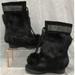 Coach Shoes | Coach Maryann Black Rabbit Fur Pom Pom Mid-Calf Wedge Boots Size 6b | Color: Black | Size: 6