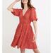 Madewell Dresses | Madewell Sophia Mini Dress In Bandana Flower Women's Red Polka Dot Size S Nwt | Color: Red | Size: S