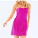 Lilly Pulitzer Dresses | Lilly Pulitzer Berry Sangria Floral Lace Strapless Sweetheart Dress Size 4 | Color: Pink | Size: 4