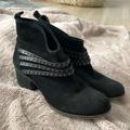 Jessica Simpson Shoes | Jessica Simpson Pull On Booties Black Suede With Studded Straps Sz 9 | Color: Black | Size: 9