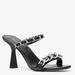 Michael Kors Shoes | Michael Kors Clara Embellished Leather Sandals Womens Nib Black Silver C | Color: Black/Silver | Size: Various