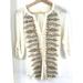 Anthropologie Tops | Anthropologie Brand "Tiny" 3/4 Sleeve Gold And Silver Embellished Top Sz S Euc | Color: Cream/Gold | Size: S