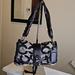 Coach Bags | Coach Parker 13408 Black/Gray Jacquard Fabric Leather Trim Opart 2008 Bag Vguc | Color: Black/Gray | Size: Os