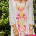 Lilly Pulitzer Dresses | Lilly Pulitzer Ellie Tunic Dress Resort White Neon Embroidery Tassels Beachy | Color: White | Size: M