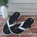 Adidas Shoes | Adidas Black And White Fit Foam Thong Flip Flop Comfort Gel Footbed Sandals 10 | Color: Black/White | Size: 10