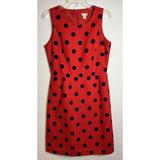 J. Crew Dresses | J Crew Womens Dress Size 6 Red Polka Dot Sleeveless Sheath Pencil | Color: Black/Red | Size: 6