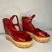 Gucci Shoes | Gucci Red Patent Leather Wedges | Color: Red/Tan | Size: 36