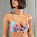 Victoria's Secret Swim | *Victoria’s Secret Women’s Flower Print Push Up Bikini Top Sz 34a | Color: Blue/Pink | Size: 34a