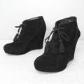 Jessica Simpson Shoes | Jessica Simpson Cyntia Black Suede Lace-Up Wedge Ankle Booties | Color: Black | Size: 7