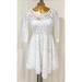 Free People Dresses | Free People Women's White Floral Mesh Lace Mini Dress Size 2 | Color: White | Size: 2