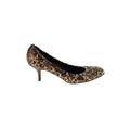 Donald J Pliner Heels: Slip-on Kitten Heel Feminine Brown Leopard Print Shoes - Women's Size 8 - Round Toe