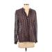 Ann Taylor LOFT Long Sleeve Blouse: Burgundy Tops - Women's Size Small