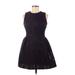 Calvin Klein Cocktail Dress - A-Line: Black Jacquard Dresses - Women's Size 8 Plus