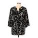 Chico's Long Sleeve Blouse: Black Tops - Women's Size Large
