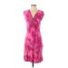 Vince Camuto Casual Dress - Party V Neck Sleeveless: Pink Print Dresses - Women's Size X-Small