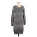 Max Studio Casual Dress - Sweater Dress Cowl Neck Long sleeves: Gray Marled Dresses - Women's Size Medium